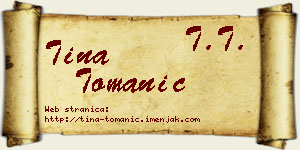 Tina Tomanić vizit kartica